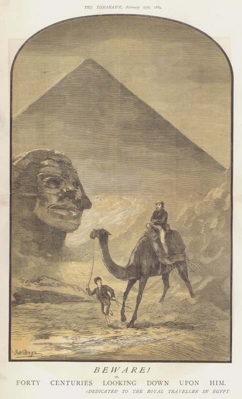 Akta sig! eller fyrtio århundraden ser ner på honom (färg litho) av Matthew
