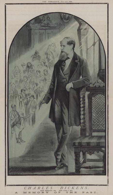 Charles Dickens (färg litho) av Matthew