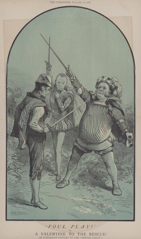Fult spel! eller, A Valentine to the Rescue (färg litho) av Matthew