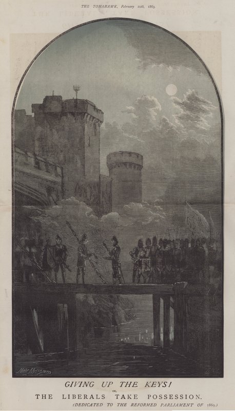 Ge upp nycklarna! eller, Liberalerna tar besittning (färg litho) av Matthew