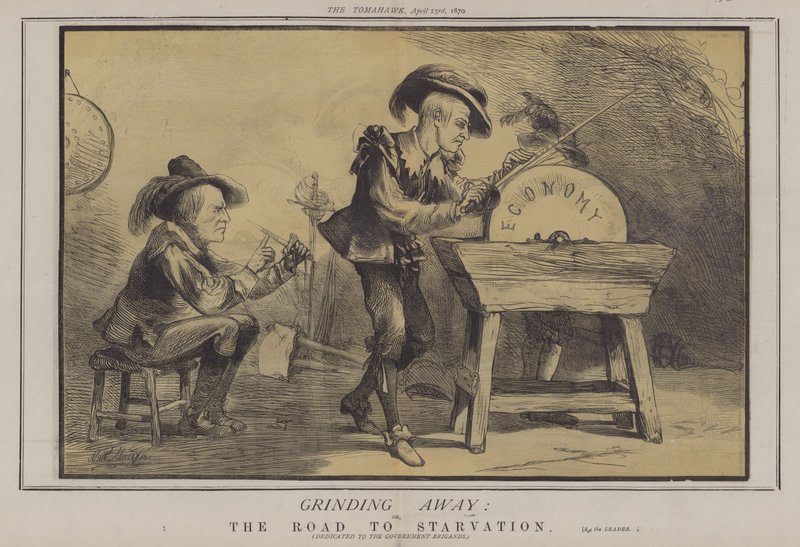 Slipning bort; eller, Vägen till svält (färg litho) av Matthew