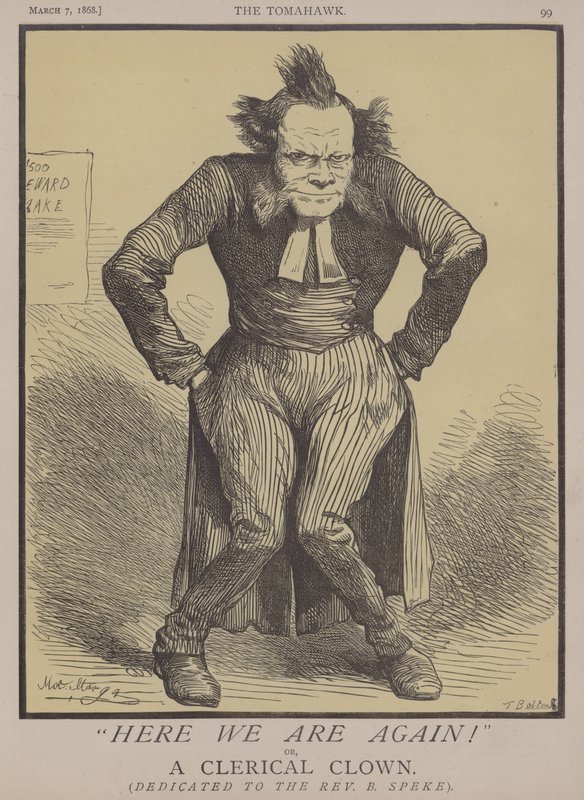 Här är vi igen! eller, A Clerical Clown (färg litho) av Matthew