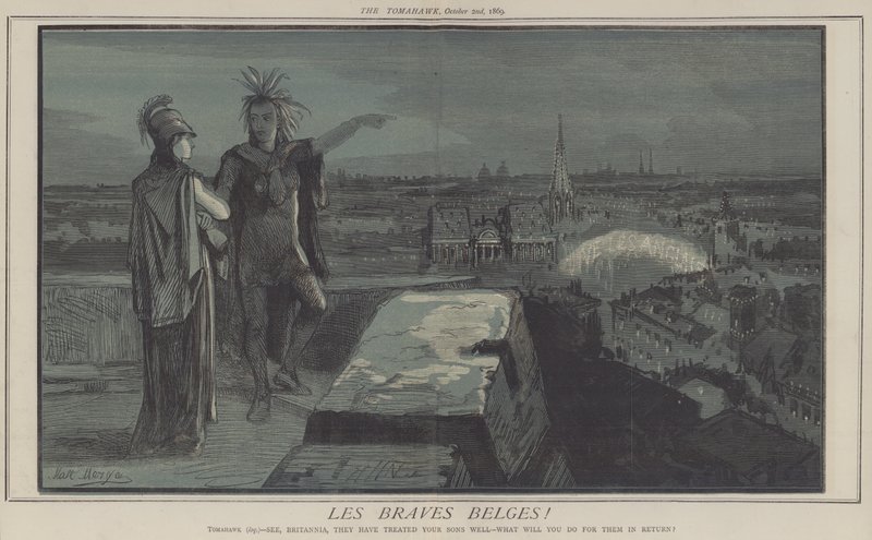 De modiga belgierna! (färg litho) av Matthew