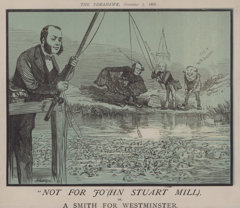 Inte för Jo(hn Stuart Mill) eller, A Smith för Westminster (färg litho) av Matthew