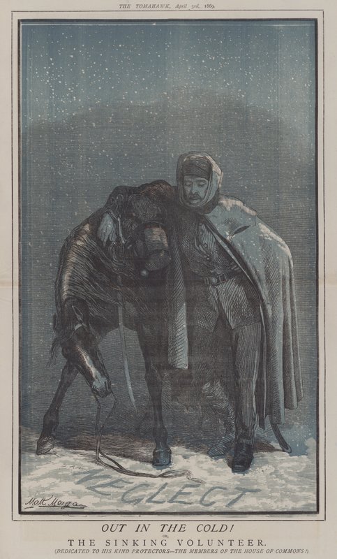 Ut i kylan! eller, The Sinking Volunteer (färg litho) av Matthew