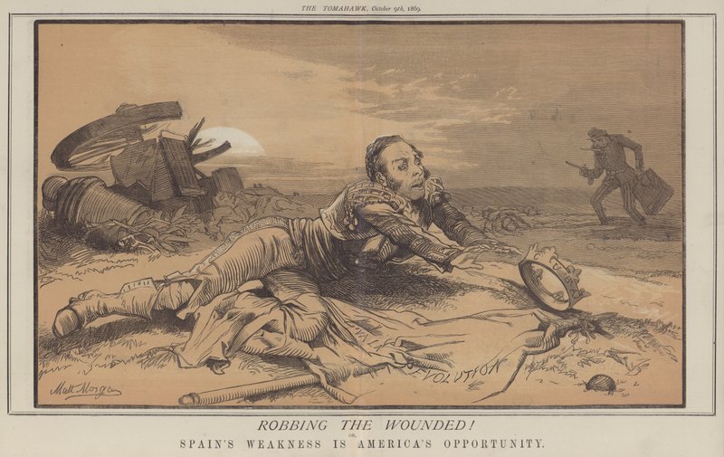 Råna de sårade! eller, Spaniens svaghet är Amerikas möjlighet (färg litho) av Matthew