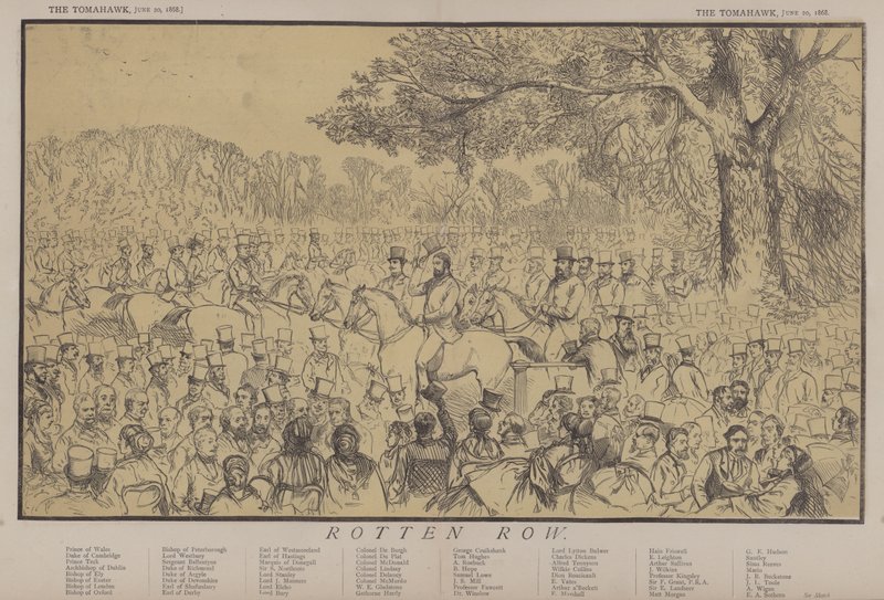 Rotten Row (färg litho) av Matthew