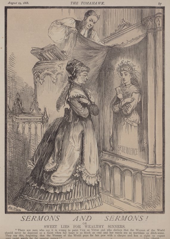 Predikningar och predikningar! eller, Sweet Lies for Wealthy Sinners (färg litho) av Matthew
