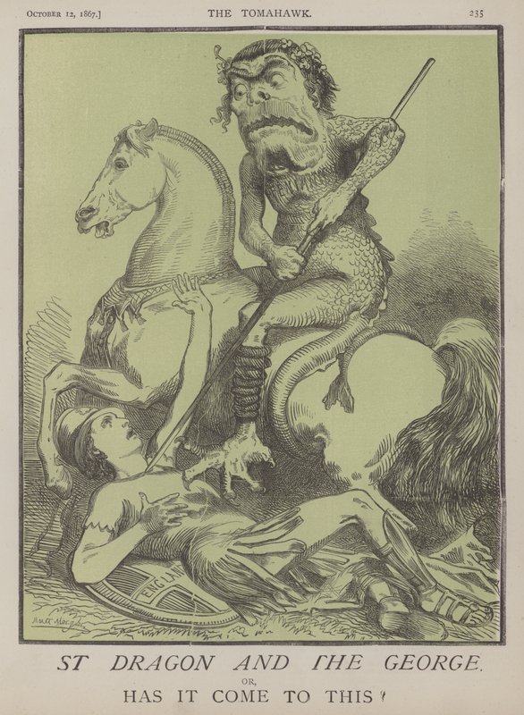 St Dragon and the George eller, har det blivit så här? (färg litho) av Matthew