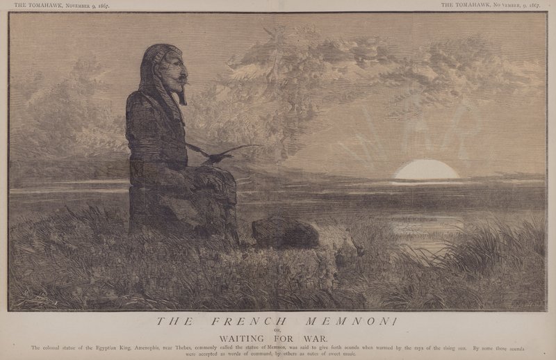 Den franska memnonen eller, väntar på krig (färg litho) av Matthew
