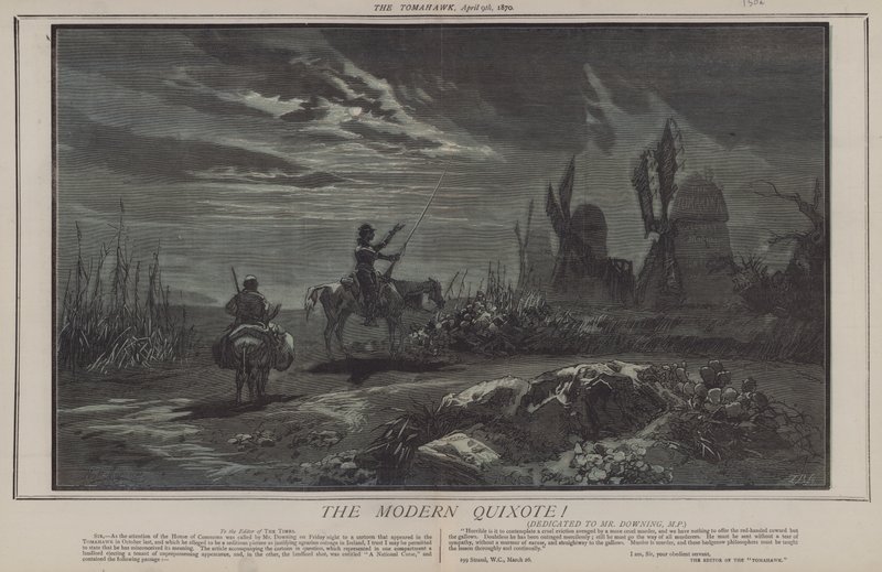 Den moderna Quijoten! (färg litho) av Matthew