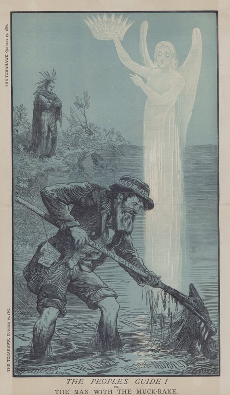 Folkets guide! eller, mannen med Muck Rake (färg litho) av Matthew