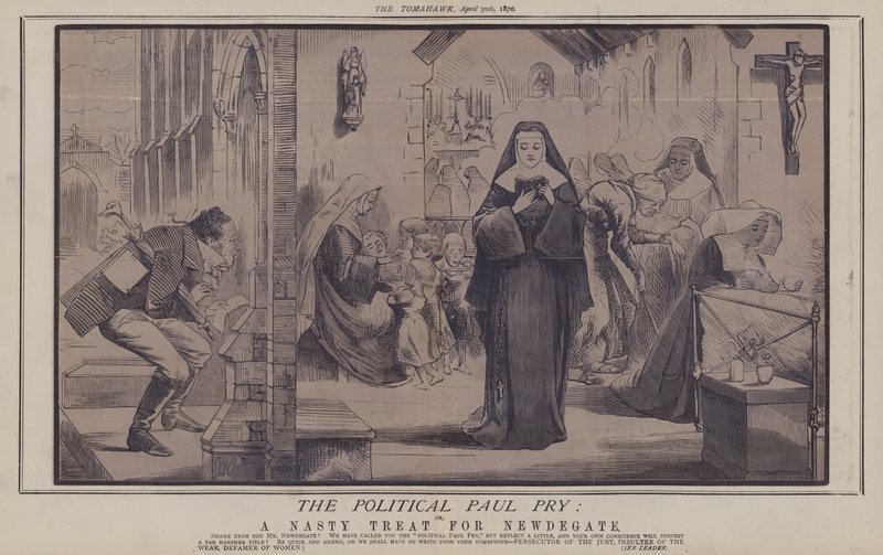 The Political Paul Pry: eller, A Nasty Treat for Newdegate (färg litho) av Matthew