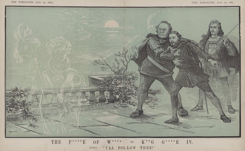 Prinsen av Wales, till kung George IV: Jag följer dig! (färg litho) av Matthew