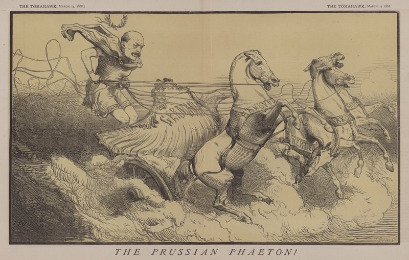 Den preussiska Phaeton (färg litho) av Matthew