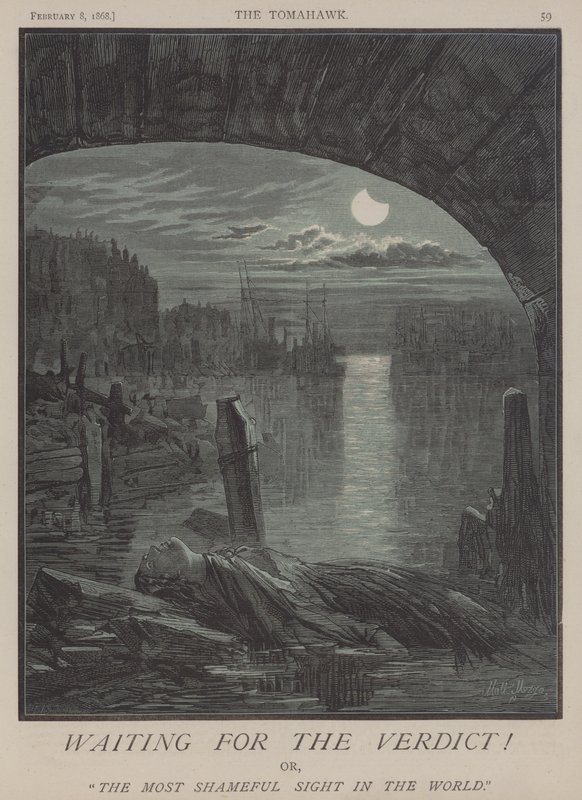 Väntar på domen! eller, den skamligaste synen i världen (färg litho) av Matthew