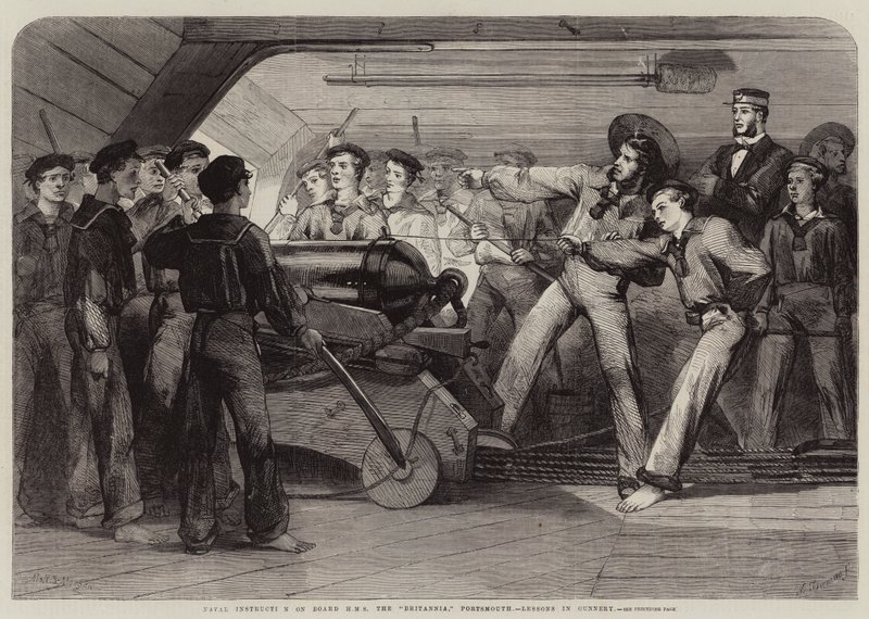Sjöinstruktion ombord på HMS the Britannia, Portsmouth, Lessons in Gunnery av Matthew Somerville Morgan