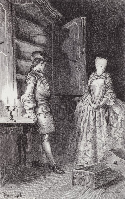 Scen från Manon Lescaut av Maurice Leloir