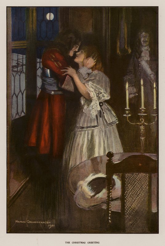 Julhälsningen (färg litho) av Maurice (after) Greiffenhagen