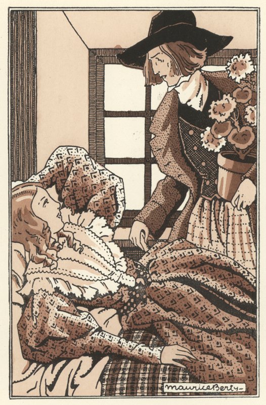 Illustration för Scenes de la Vie de Boheme av Henri Murger (litho) av Maurice Berty