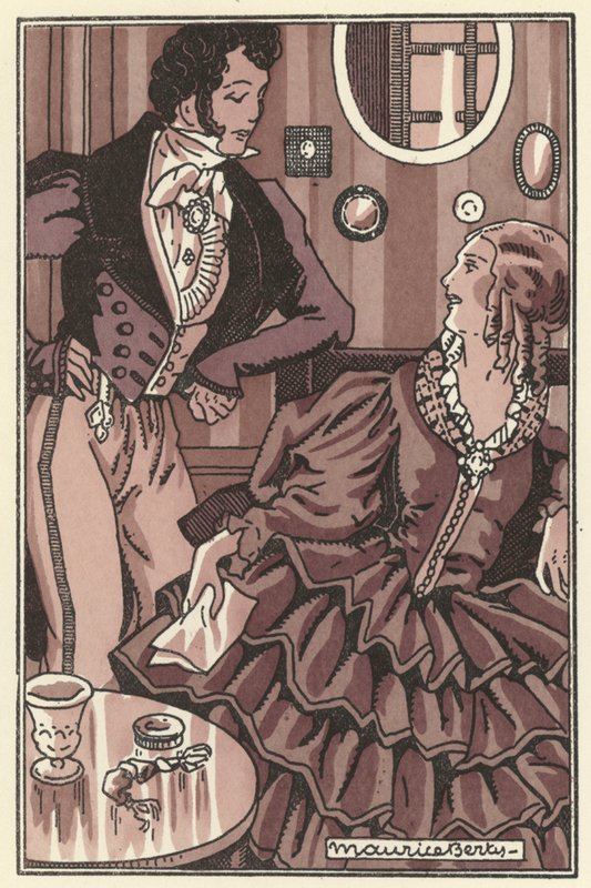 Illustration för Scenes de la Vie de Boheme av Henri Murger (litho) av Maurice Berty