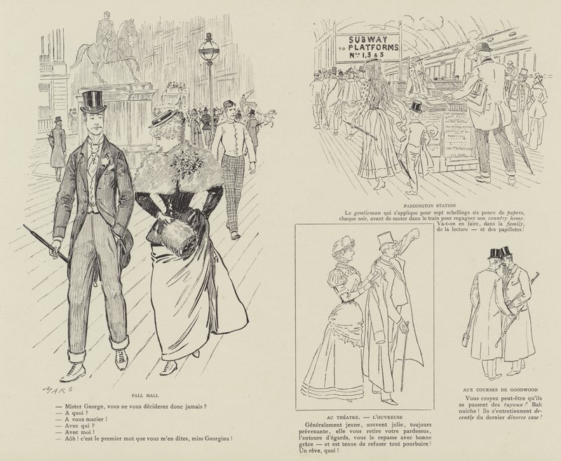 Illustration för London Life by Mars av Maurice Charles Mathieu Bonvoisin