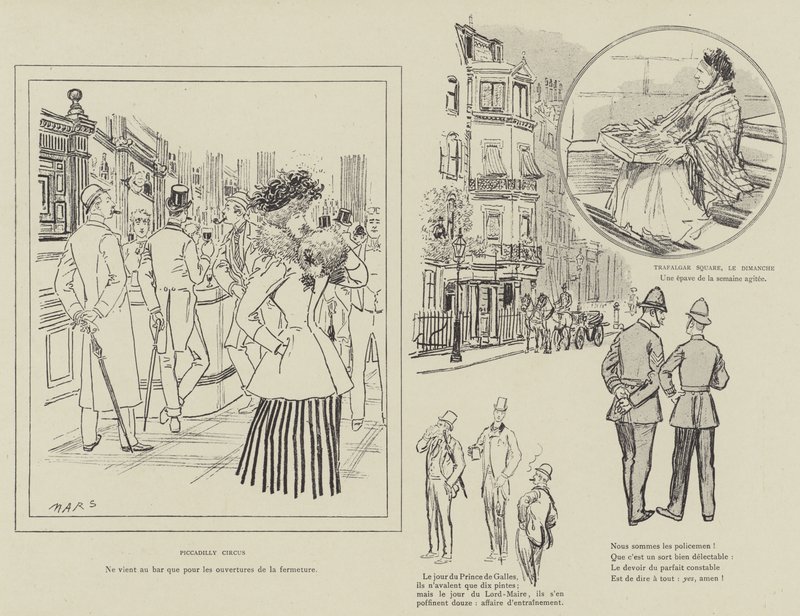 Illustration för London Life by Mars av Maurice Charles Mathieu Bonvoisin