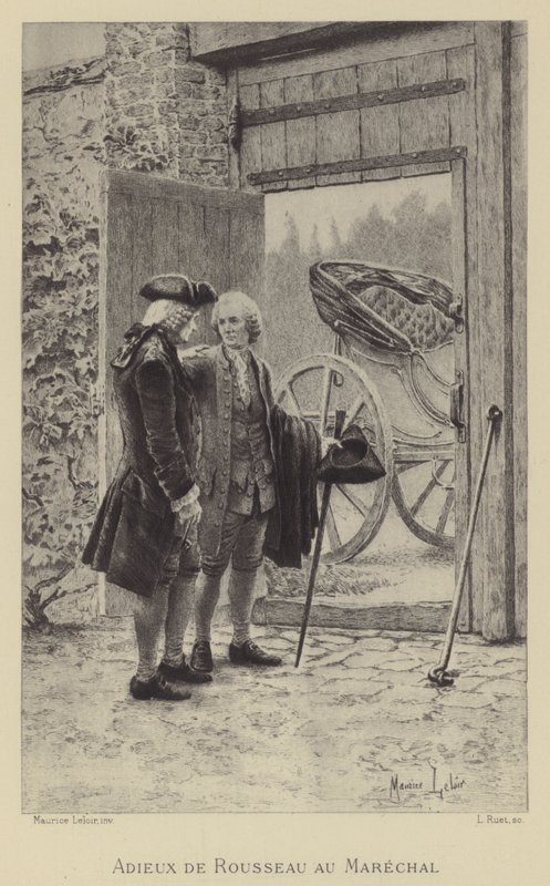 Farväl av Rousseau till marskalken (gravyr) av Maurice Leloir