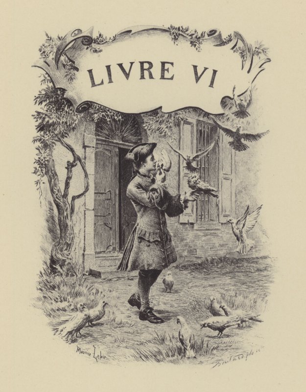 Illustration till bok VI av Jean-Jacques Rousseaus bekännelser (gravyr) av Maurice Leloir