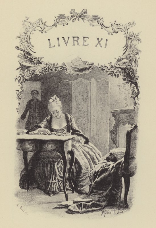 Illustration till bok XI av Jean-Jacques Rousseaus bekännelser (gravyr) av Maurice Leloir