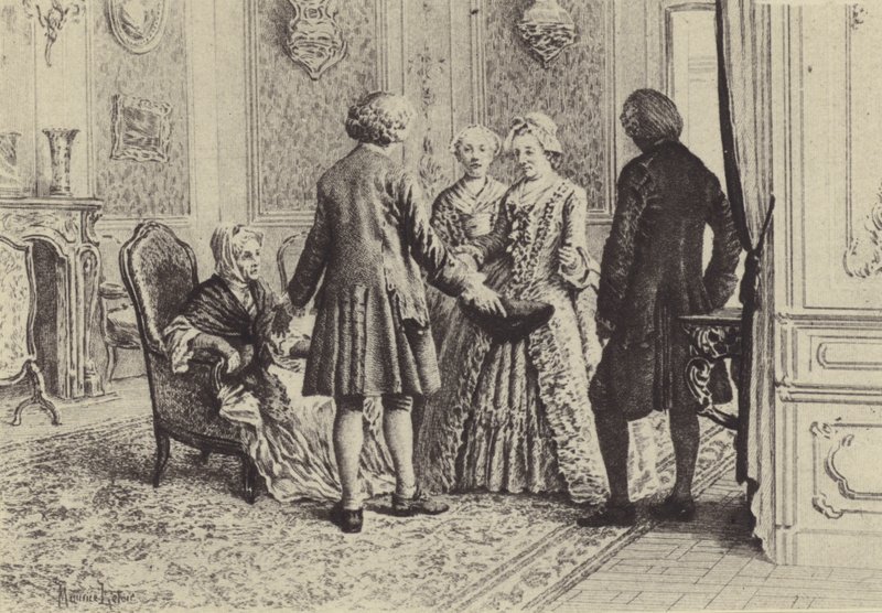 Illustration till bok XI av Jean-Jacques Rousseaus bekännelser (gravyr) av Maurice Leloir