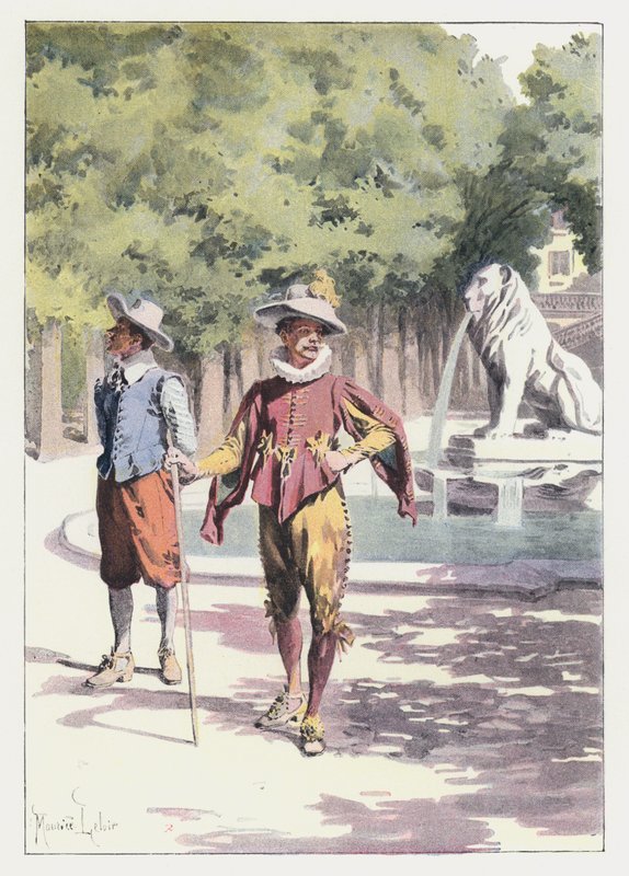 Illustration för Gil Blas (färg litho) av Maurice Leloir