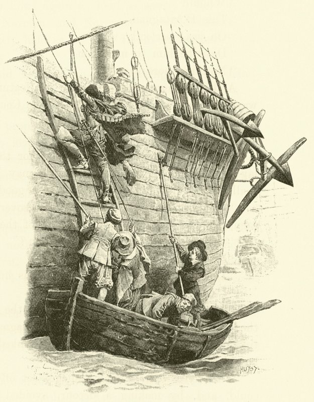 Illustration för De tre musketörerna (gravyr) av Maurice Leloir