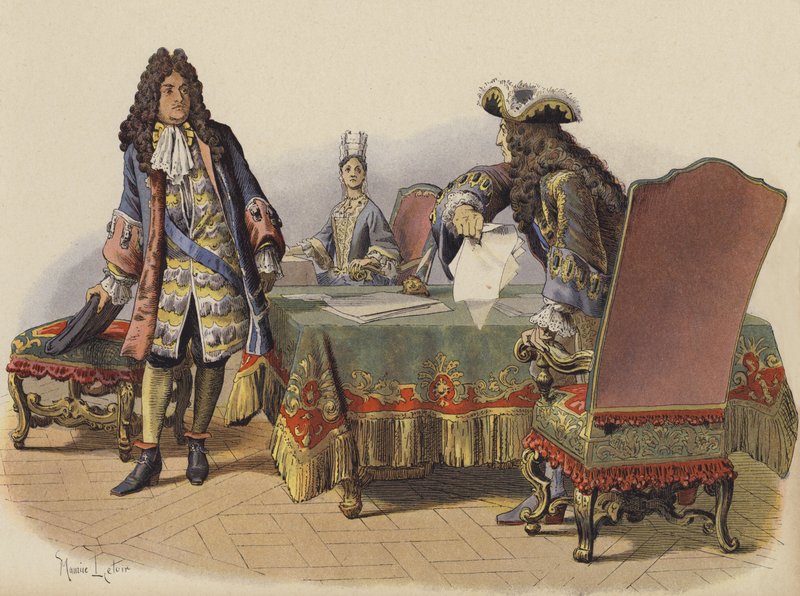 Förolämpning av kungen i Madame de Maintenons lägenheter av Maurice Leloir
