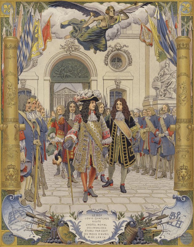 Kung Ludvig XIV och invigningen av Hotel Royal Des Invalides av Maurice Leloir