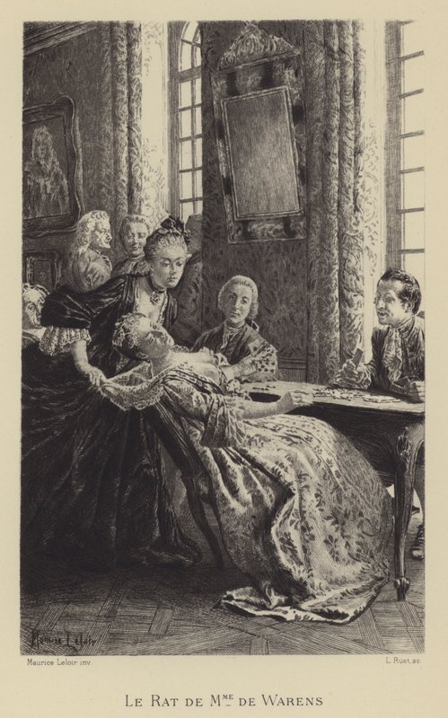 Madame de Warens råtta (gravyr) av Maurice Leloir