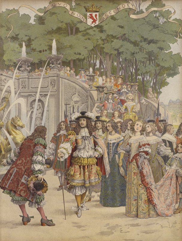 Nicolas Fouquet tar emot kung Ludvig XIV i Vaux av Maurice Leloir