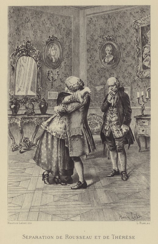 Separation av Rousseau och Therese (gravyr) av Maurice Leloir
