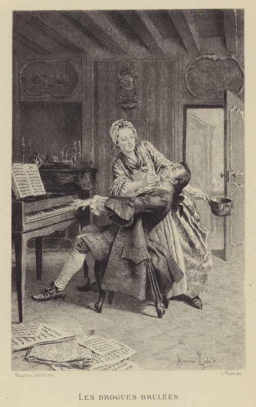 De brända drogerna (gravyr) av Maurice Leloir