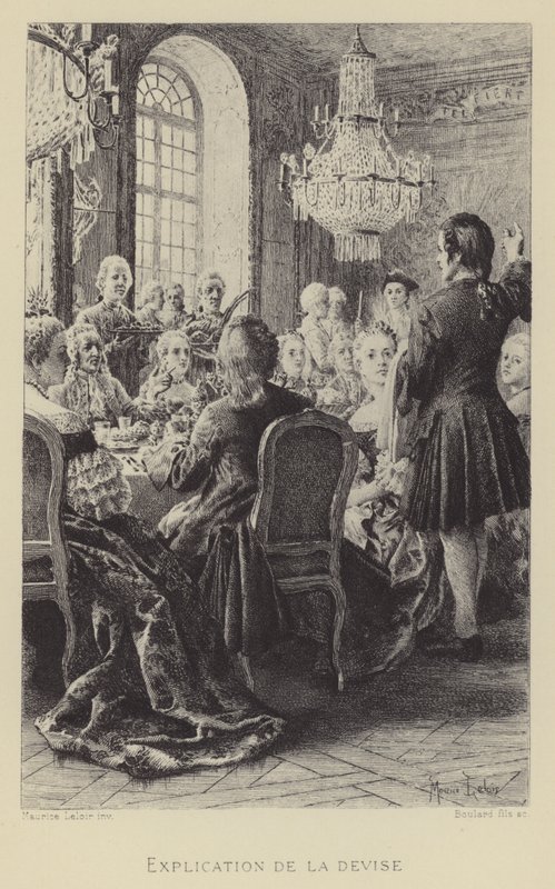 Förklaringen av mottot (gravyr) av Maurice Leloir