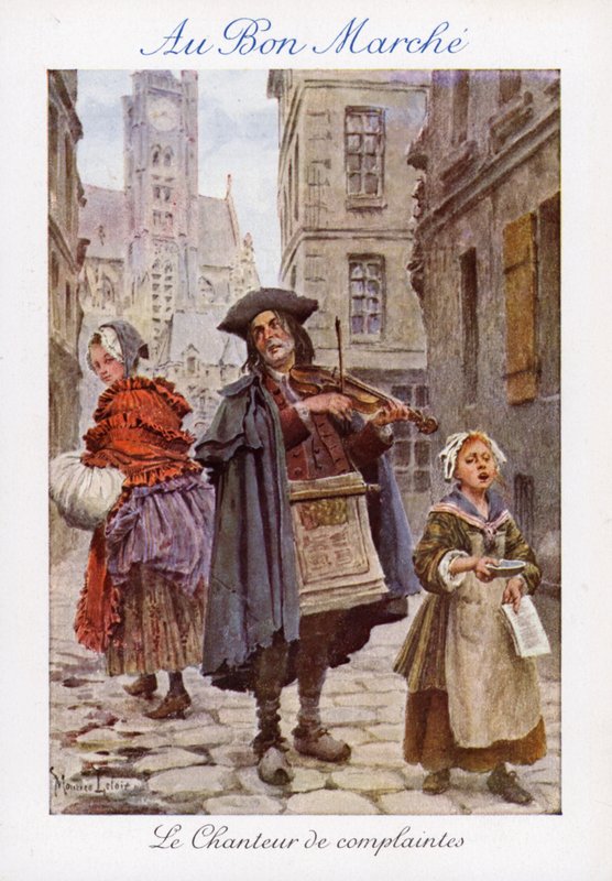 Klagomålssångaren (färg litho) av Maurice Leloir