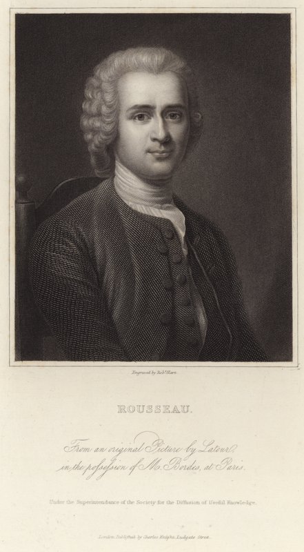Porträtt av Jean-Jacques Rousseau av Maurice Quentin de La Tour