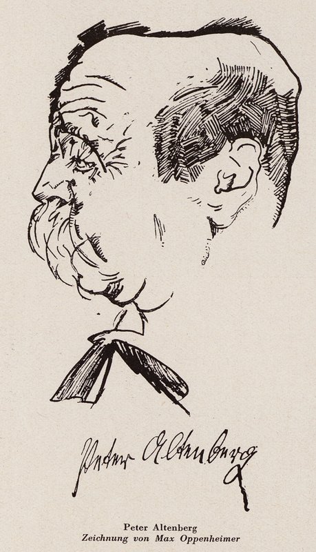 Peter Altenberg, österrikisk författare och poet (litografi) av Max Oppenheimer