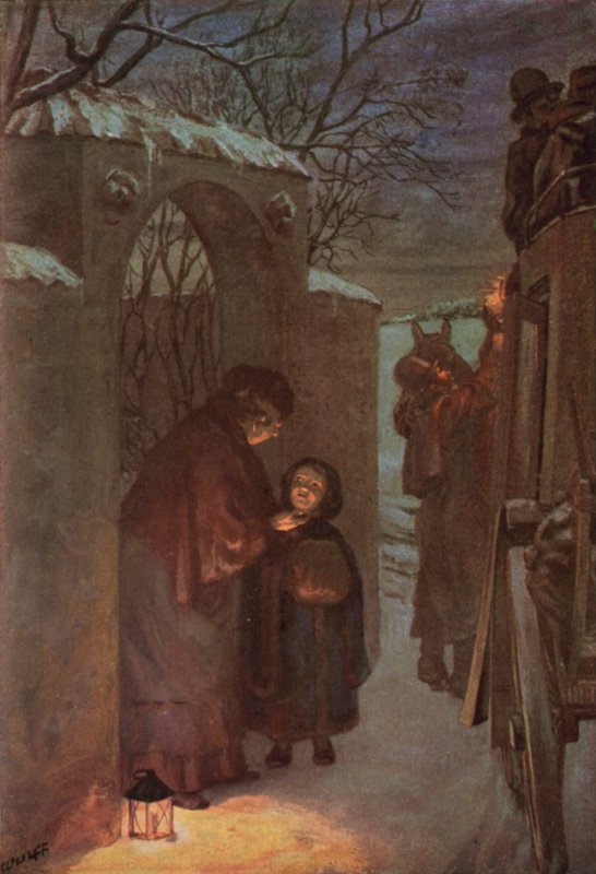 Illustration för Jane Eyre av Charlotte Bronte (färg litho) av Max Wulff