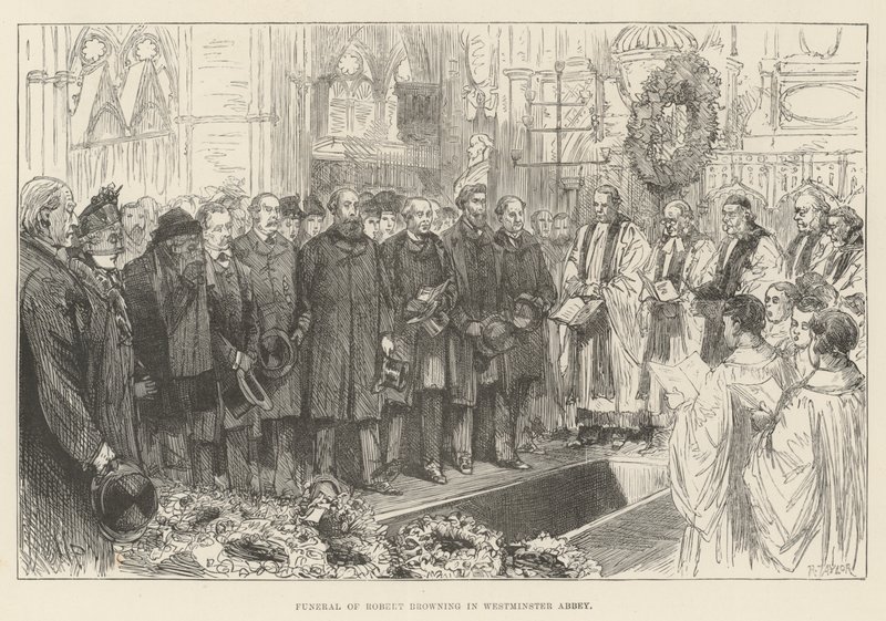 Robert Brownings begravning i Westminster Abbey av Melton Prior
