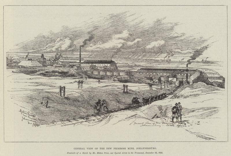 Översikt över New Primrose Mine, Johannesburg av Melton Prior