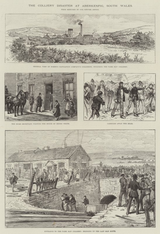 Colliery-katastrofen i Aberkenfig, södra Wales av Melton Prior
