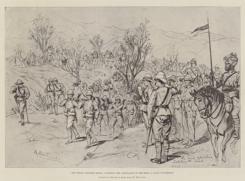 The Indian Frontier Rising, tittar på Transport av de döda, en daglig händelse av Melton Prior