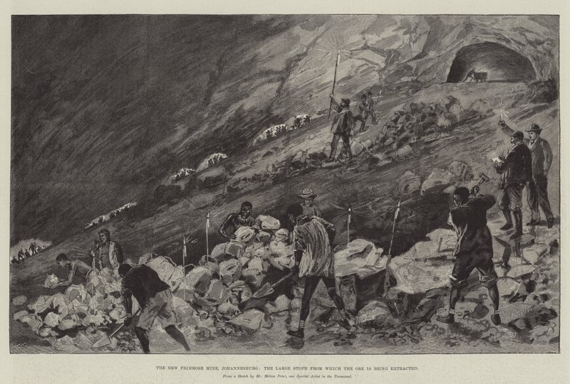 New Primrose Mine, Johannesburg, Large Stope från vilken malmen utvinns av Melton Prior