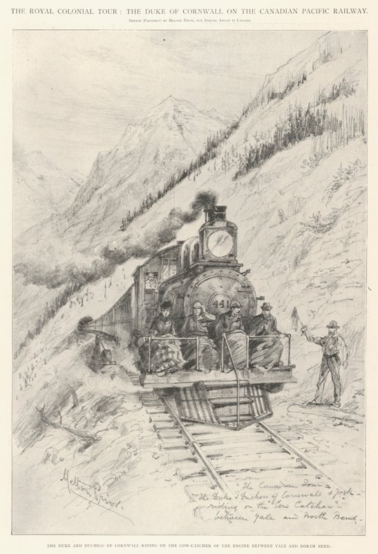 Den kungliga kolonituren, hertigen av Cornwall på Canadian Pacific Railway av Melton Prior